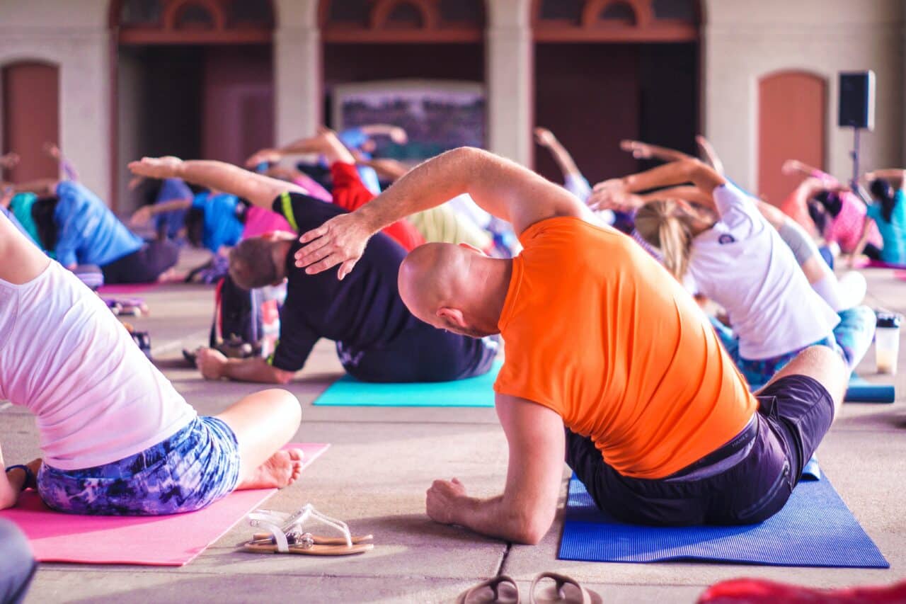 Community yoga class.